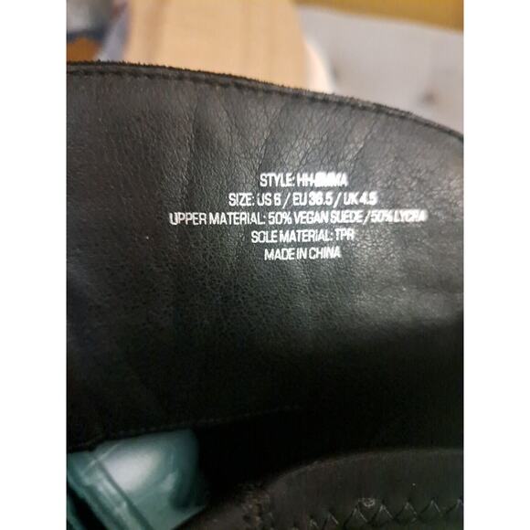 H By Halston Black Over The Knee Boot Size 6 Quilted Front Stretchy Back Suede - Picture 8 of 9